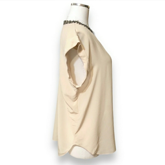 REBECCA TAYLOR Silk Embellished Scoop Neck Top100% - Picture 9 of 9